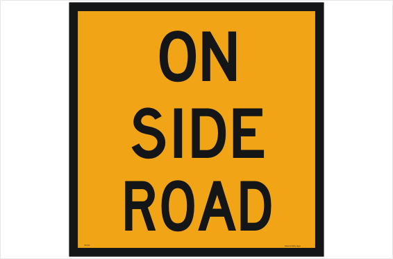 Multi Message Roadworks on side road sign MM935