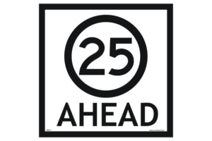 Multi Message 25 kph Ahead 600mm Sign MM975