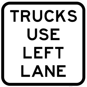 R6-28A Trucks Use Left Lane