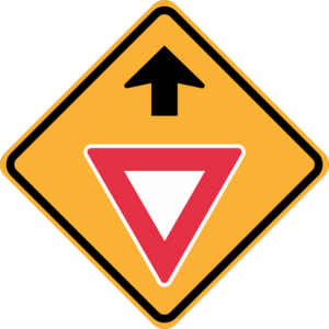 W3-2 Give Way Sign Ahead (symbolic)