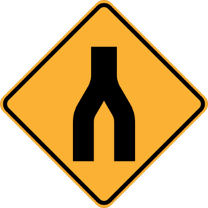 W4-6 End Divided Road (symbolic)