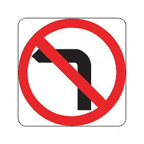 R2-6 (L) No Left Turn